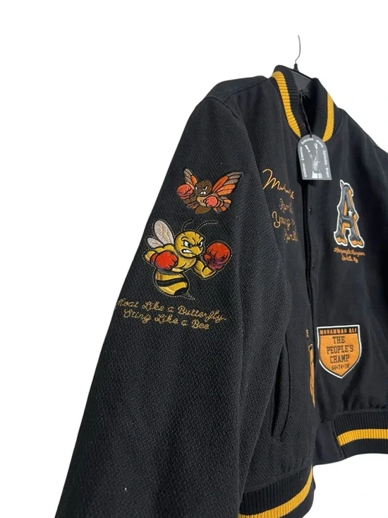 NWT Shoe Palace x Muhammad Ali Worldwide Black Embroidered Varsity Jacket